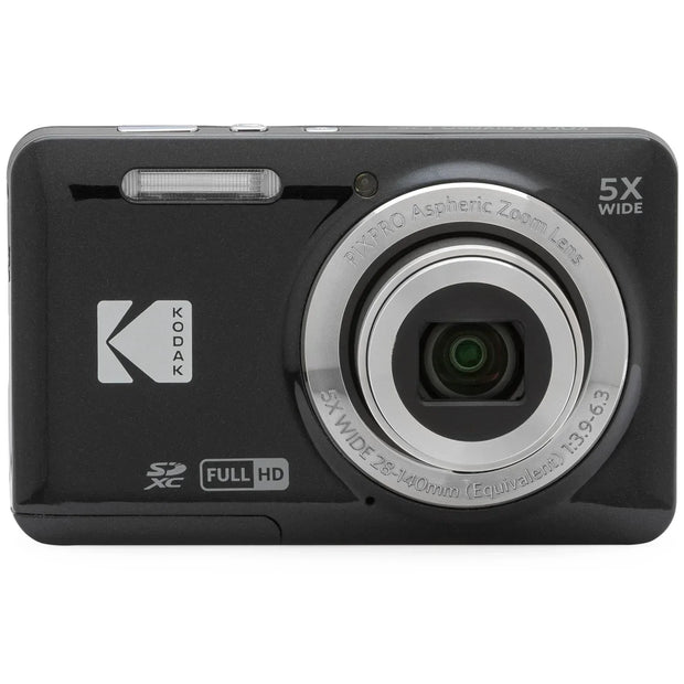 Kodak PIXPRO FZ55 Digital Camera (Blue) + Extra Battery + Flash